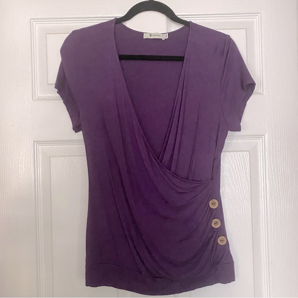 Deep v-neck wrap top